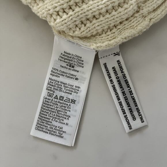 J.Crew Cable-Knit V-Neck Pullover Cream XS tennis prep Aran Sweater Scandi Chic - Picture 10 of 11